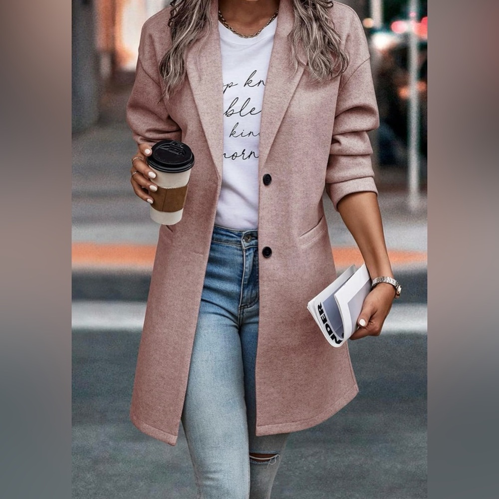 NWT Pretty Garden Blush Pink Single-Breasted  Coat